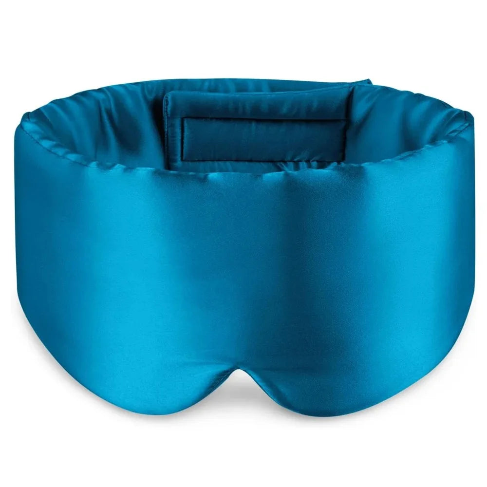 Elarose blue silky sleep mask with padded design for comfort and light blocking