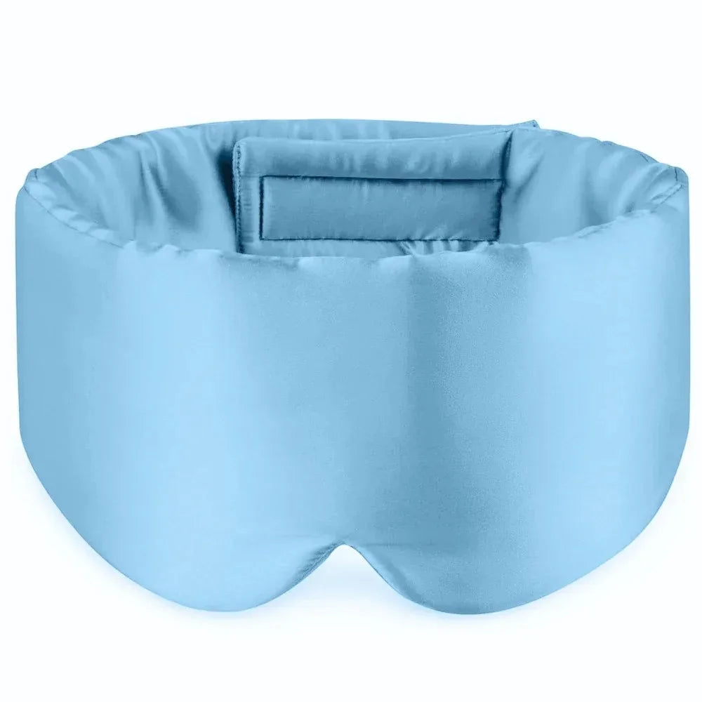 Elarose light blue padded sleep mask with contoured design on white background